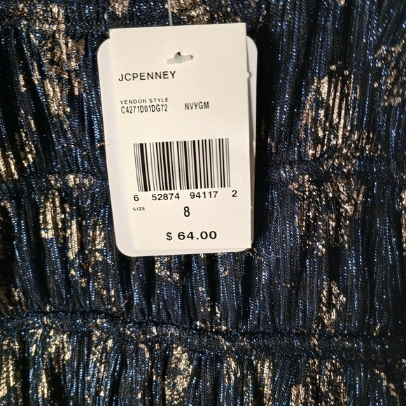 JCPenney Blue Smocked Tiered Sundress for Wedding Guest - Picture 6 of 7